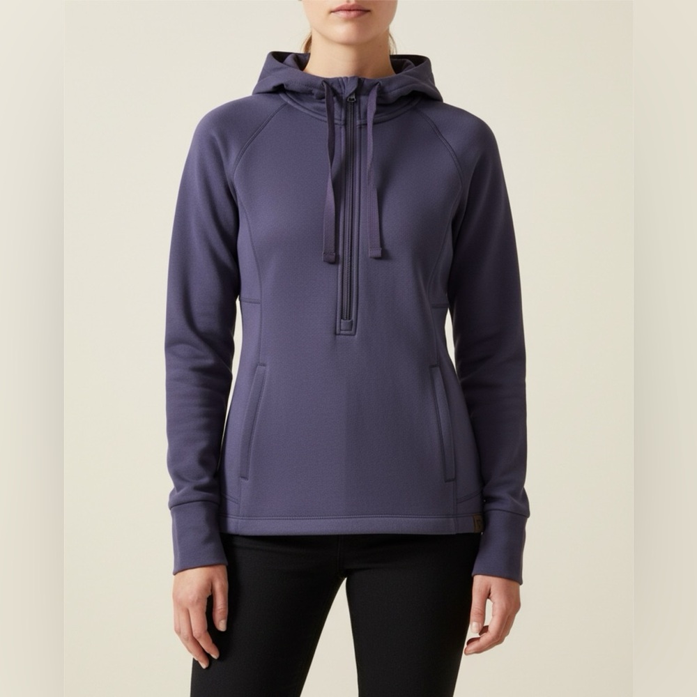 Purple Hooded 1/4 zip Sweatshirt